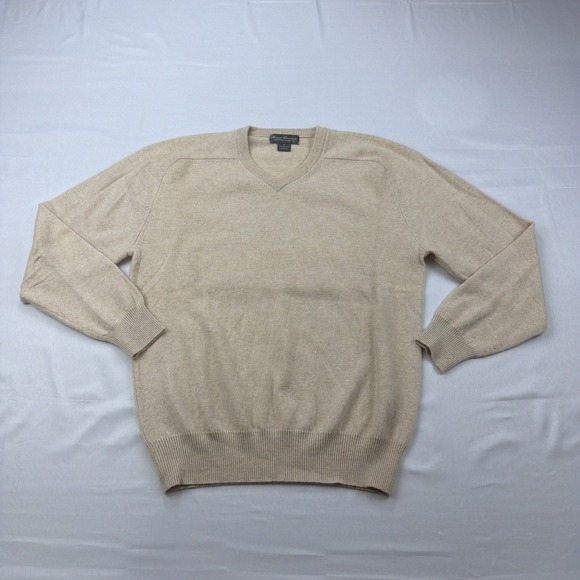 Daniel Cremieux Other - Daniel Cremieux Sweater Mens M Tan V-Neck Pullover Cashmere Classic Tight-Knit